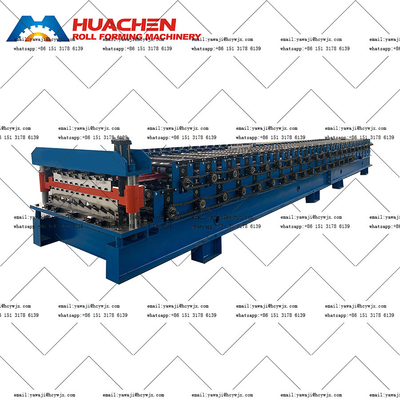 1250mm উপাদান প্রস্থ ডাবল ডেক রোল ফর্মিং মেশিন 380v 50Hz 3 ফেজ বৈদ্যুতিক সিস্টেম