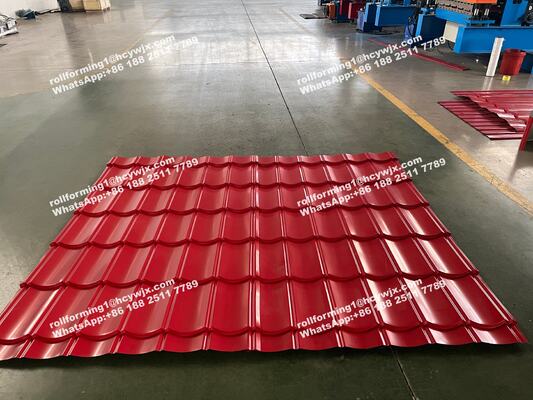 ডাবল লেয়ার রোল ফর্মিং মেশিন হাইড্রোলিক কাটিং পিএলসি কন্ট্রোল সিস্টেমের সাথে 0.3-0.6 মিমি বেধের ছাদ টাইলসের জন্য