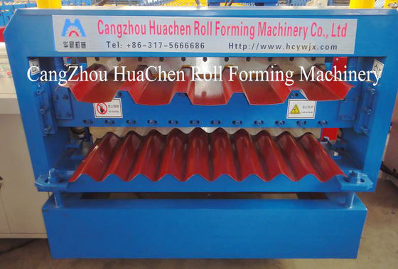 7.5KW 0.3 - 0.8mm Double Layer Roll Forming Machine 380V 50Hz 3 Phases