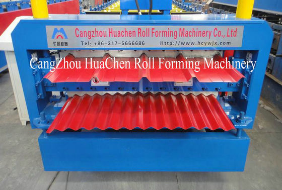 Roof Wall Double Sheet Roll Forming Machine Panasonic Omron Encoder