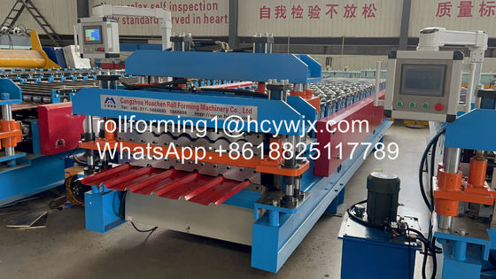 ছাদের জন্য স্বয়ংক্রিয় চেইন স্থানান্তর মেটাল রোল ফর্মিং মেশিন ডাবল লেয়ার