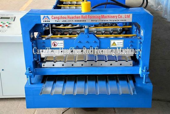 Blue Color Roofing Sheets Manufacturing Machine , Roll Forming Line High Speed