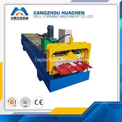 Colored Steel Aluminium Roof Tile Roll Forming Machine , Roof Panel Roll Forming Machine