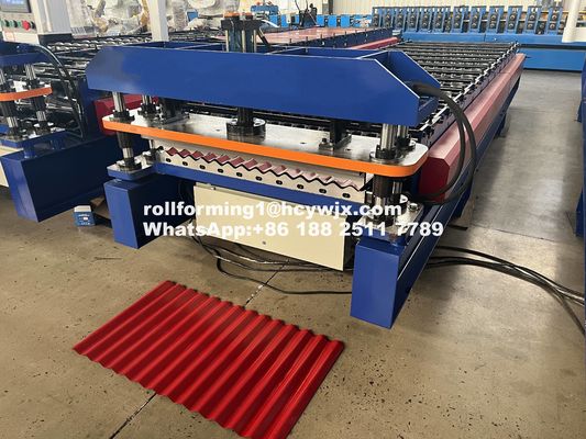 H Beam Base Corrugated Roll Forming Machine 45# স্টীল রোলার Omron Encoder 15-20m/Min