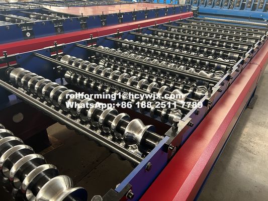 H Beam Base Corrugated Roll Forming Machine 45# স্টীল রোলার Omron Encoder 15-20m/Min