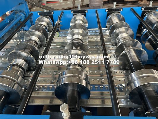 পিএলসি নিয়ন্ত্রিত মেঝে ডেক রোল গঠন মেশিন 400mm এইচ মরীচি ইস্পাত ফ্রেম 1220mm প্রশস্ত