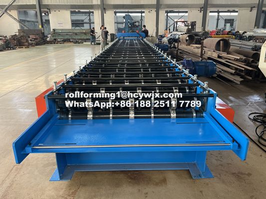 পিএলসি নিয়ন্ত্রিত মেঝে ডেক রোল গঠন মেশিন 400mm এইচ মরীচি ইস্পাত ফ্রেম 1220mm প্রশস্ত