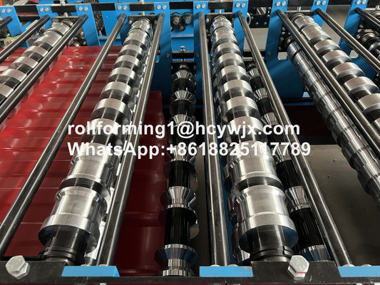TR37-200/TR14-225 ডাবল লেয়ার রোল ফর্মিং মেশিন প্রি-কুটিং গিলোটিন সহ