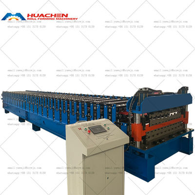 উচ্চ মানের ডাবল স্তর গঠনের মেশিন ট্রাপিজয়েডাল গ্লাসযুক্ত ধাতব শীট ছাদ তৈরি