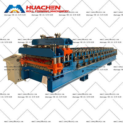 380v 50Hz 3 ফেজ ভোল্টেজ ডাবল ডেক রোল ফর্মিং মেশিন CR12 কাটার উপাদান দিয়ে তৈরি