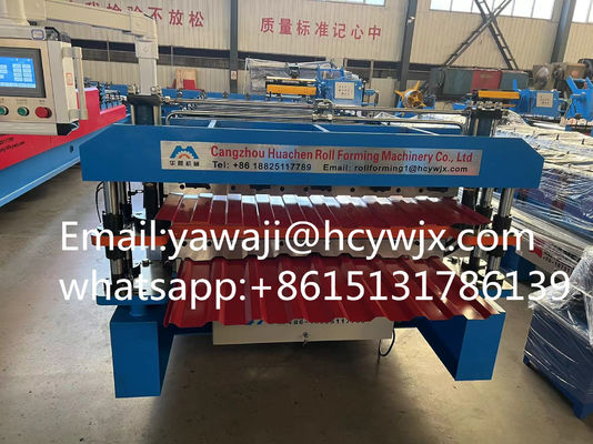 0.3-0.6mm উপাদান বেধ ডাবল ডেক রোল ফর্মিং মেশিন 45 স্টীল quenching এবং Plating সঙ্গে