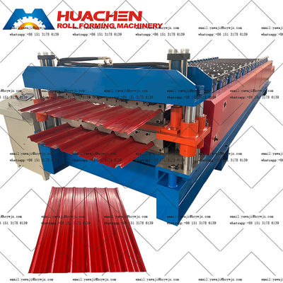 ছাদ 1250mm ডাবল লেয়ার রোল ফর্মিং মেশিন 380v