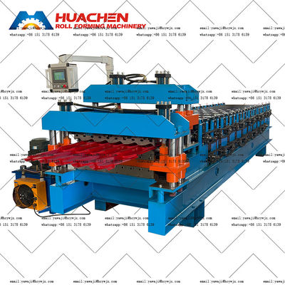 ছাদ শীট ডাবল ডেক স্টিল রোল ফর্মিং মেশিন চেইন ড্রাইভ