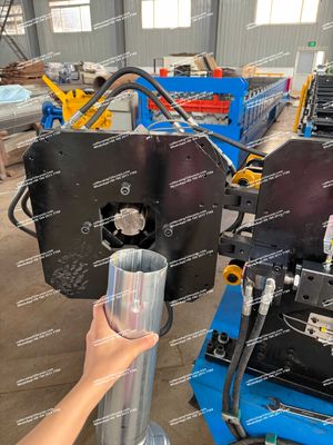 100 মিমি রাউন্ড ডাউনস্পুট পাইপ রোল ফর্মিং মেশিন হাইড্রোলিক কাটিং টাইপ