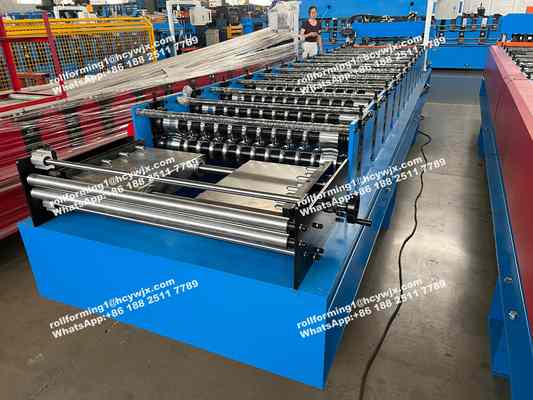 0.7 মিমি ছাদের শীটের জন্য ইস্পাত সাইলো পিপিজিআই ঢেউতোলা রোল তৈরির মেশিন