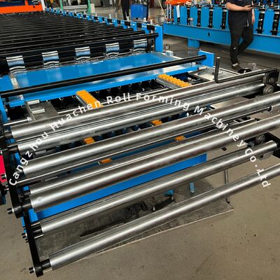 ধাতব ছাদের জন্য ডাবল লেয়ার রোল ফর্মিং মেশিন, ১৫ মি/মিনিট গতি, ০.৩-০.৬ মিমি পুরুত্ব এবং চেইন ড্রাইভ সহ