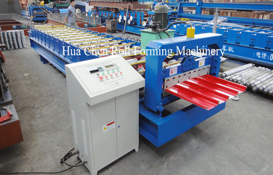 4 Kw Trapezoidal Roof Panel Roll Forming Machine With Hydraulic Cutter