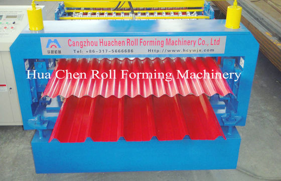 ডাবল লেয়ার ছাদ প্যানেল রঙ ইস্পাত শীট রোল মেশিন বিরতি 12/13 সারি সঙ্গে