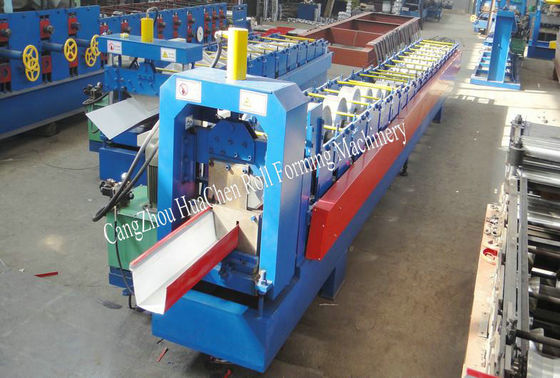 Quad Gutter Machine Downspout Gutter Roll Forming Machine Controled By PLC With Touch Screen